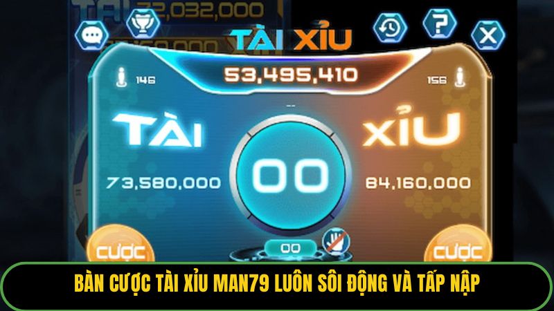 Bàn cược Tài Xỉu Man79 luôn sôi động và tấp nập