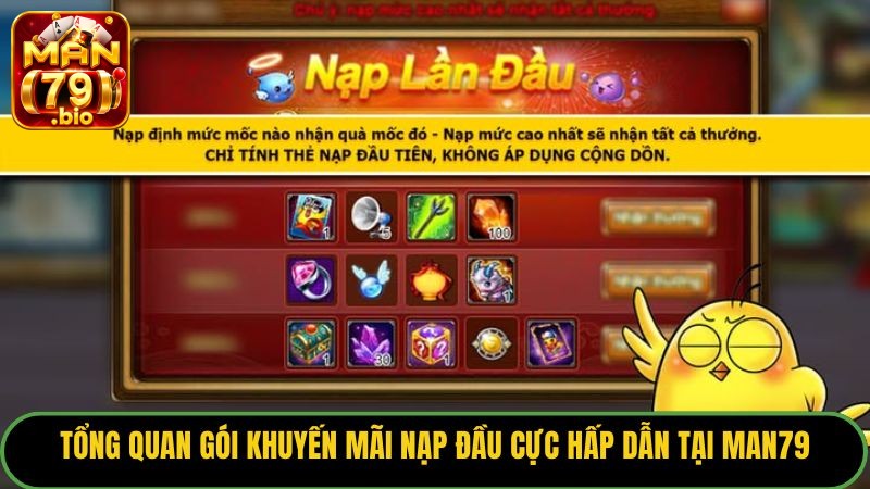 Tổng quan gói khuyến mãi nạp đầu cực hấp dẫn tại Man79.